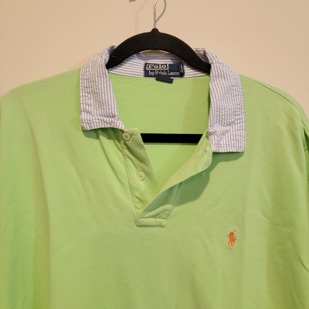 Polo Ralph Lauren Lime Green Short Sleeve Shirt Mens XL Extra Large Green